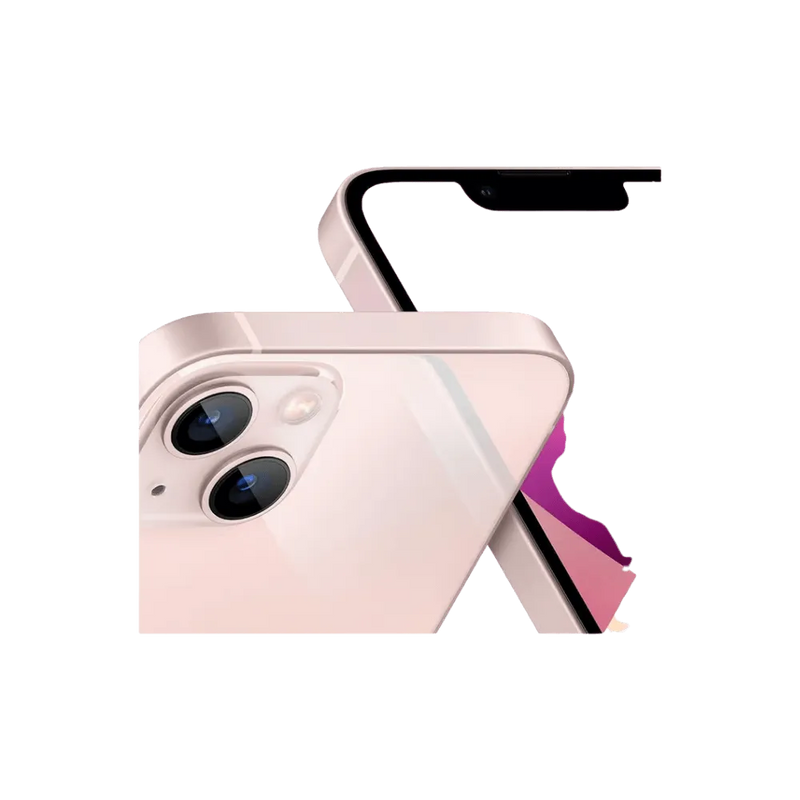 Réparation module caméra iPhone 13 rose. iTelier Lyon remplace les lentilles rayées ou cassées. Pièces premium garanties un an.