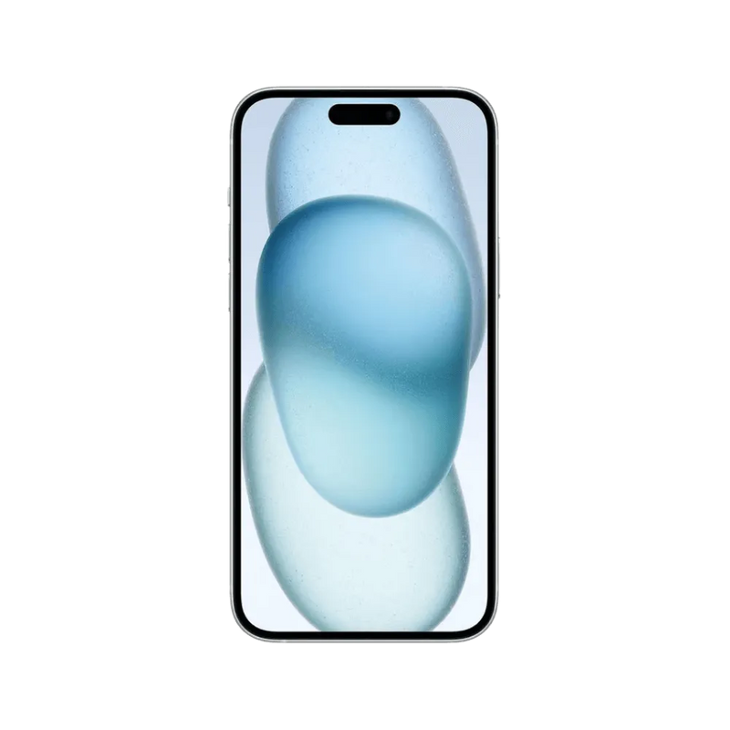 Écran avant de l’iPhone 15 Plus blanc. Remplacement OLED ou vitres cassées chez iTelier à Lyon, Saint-Priest ou Dardilly.