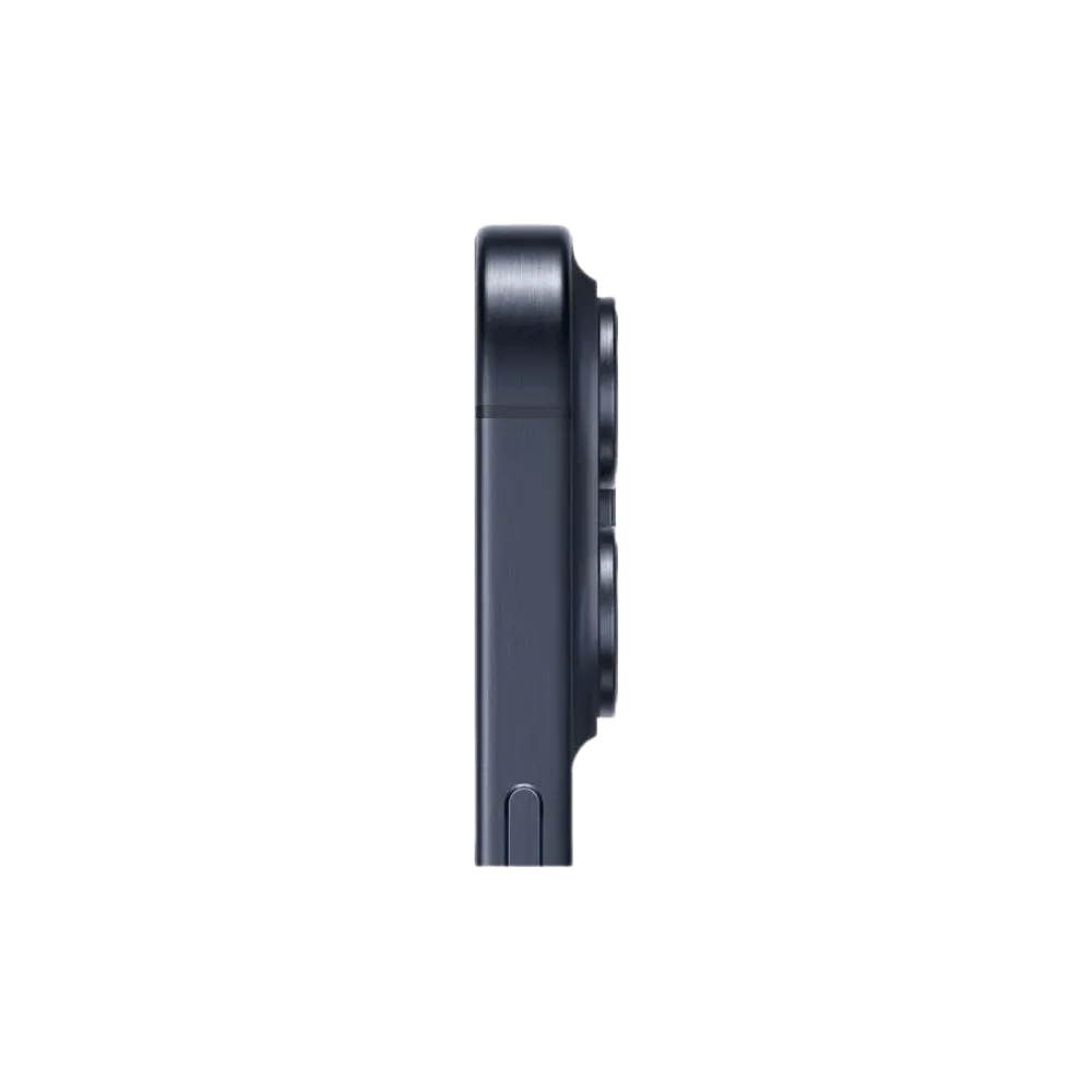 Profil latéral de l’iPhone 15 Pro. Intervention sur boutons, châssis ou écran chez iTelier Lyon, Oullins ou Couzon-au-Mont-d'Or.