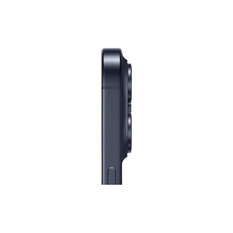 Profil latéral de l’iPhone 15 Pro. Intervention sur boutons, châssis ou écran chez iTelier Lyon, Oullins ou Couzon-au-Mont-d'Or.
