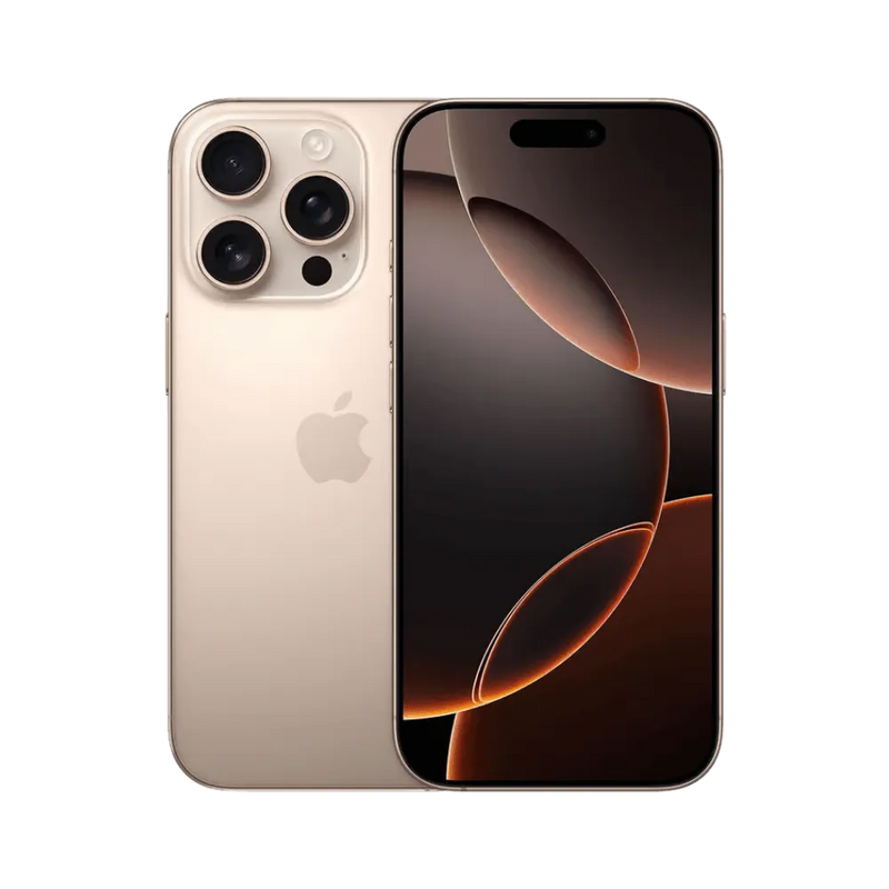 iPhone 16 Pro doré vu de face et de dos. Réparation écran ou dos en verre d’origine chez iTelier Lyon, Tassin ou Écully.
