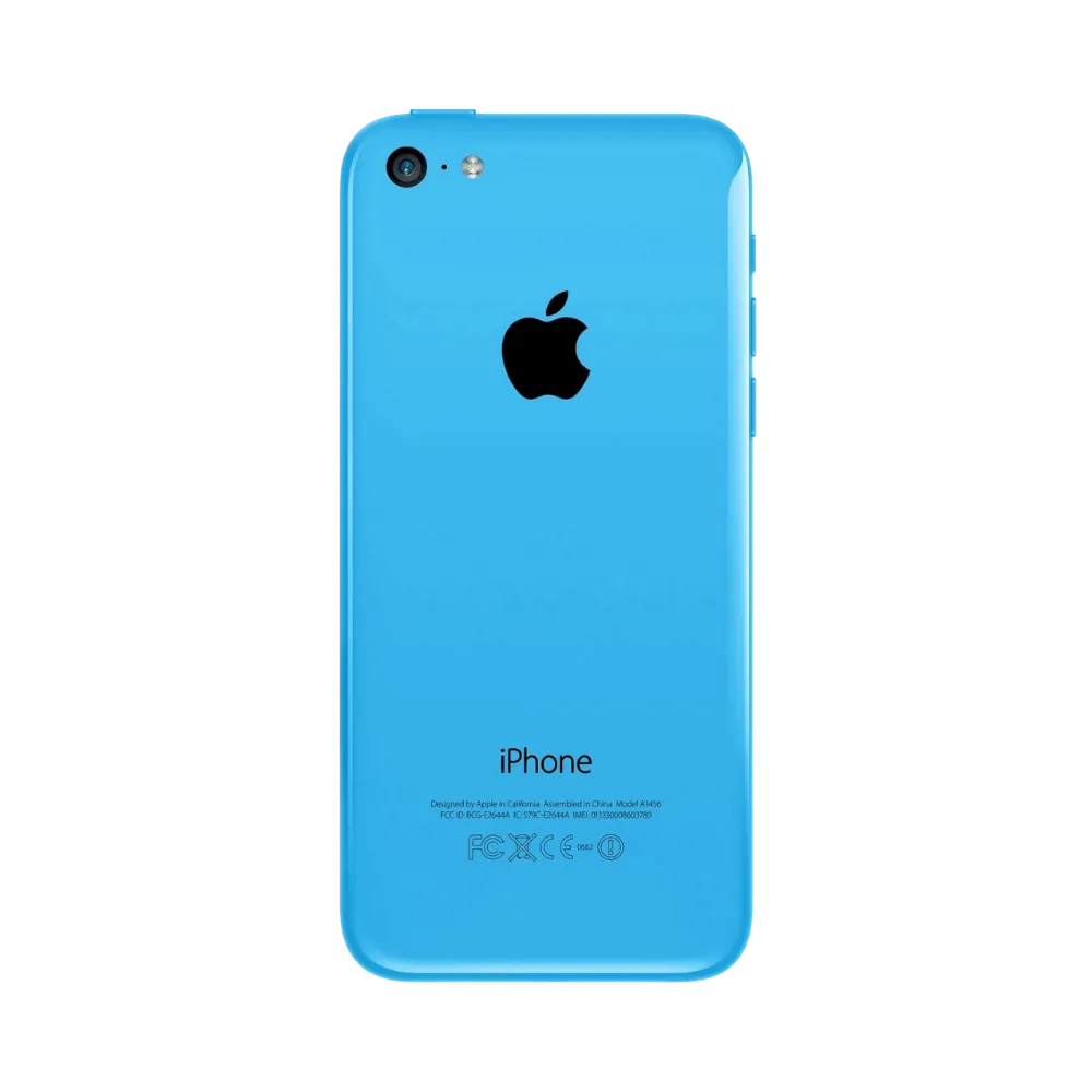 Vue arrière de l’iPhone 5C bleu. Réparation écran ou batterie chez iTelier à Lyon. Prise en charge rapide, pièces garanties. Service pro et écologique.