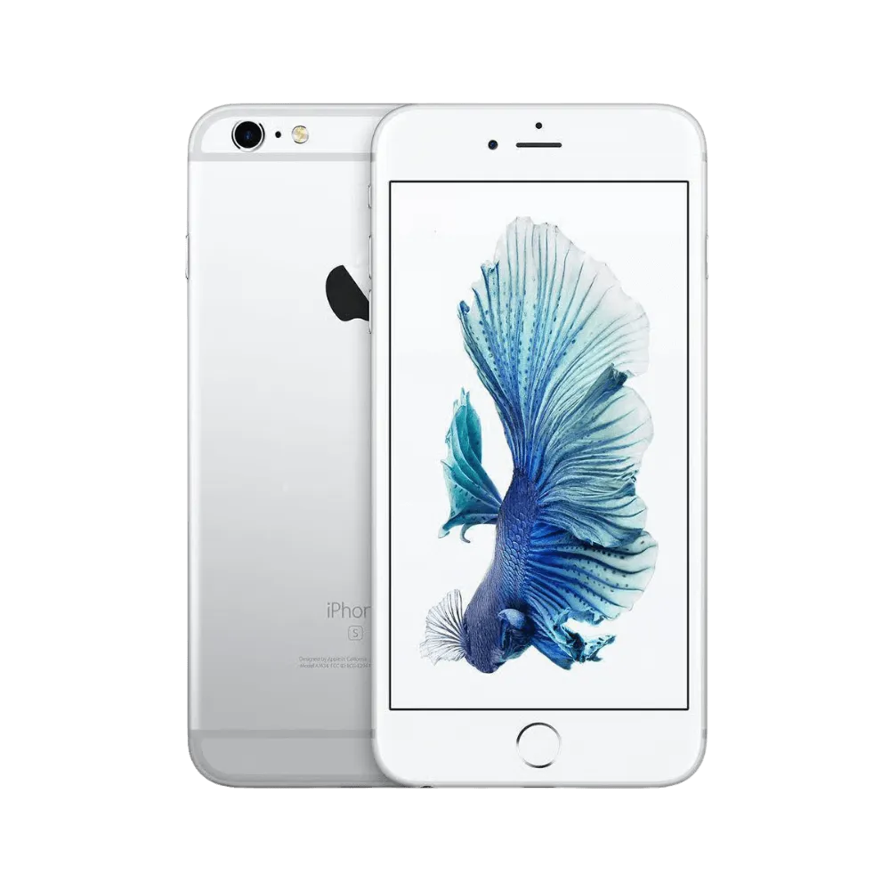 iPhone 6S Plus argent vu de face et de dos. Réparation écran original, batterie ou connecteur chez iTelier Lyon. Garantie 12 mois, service express.