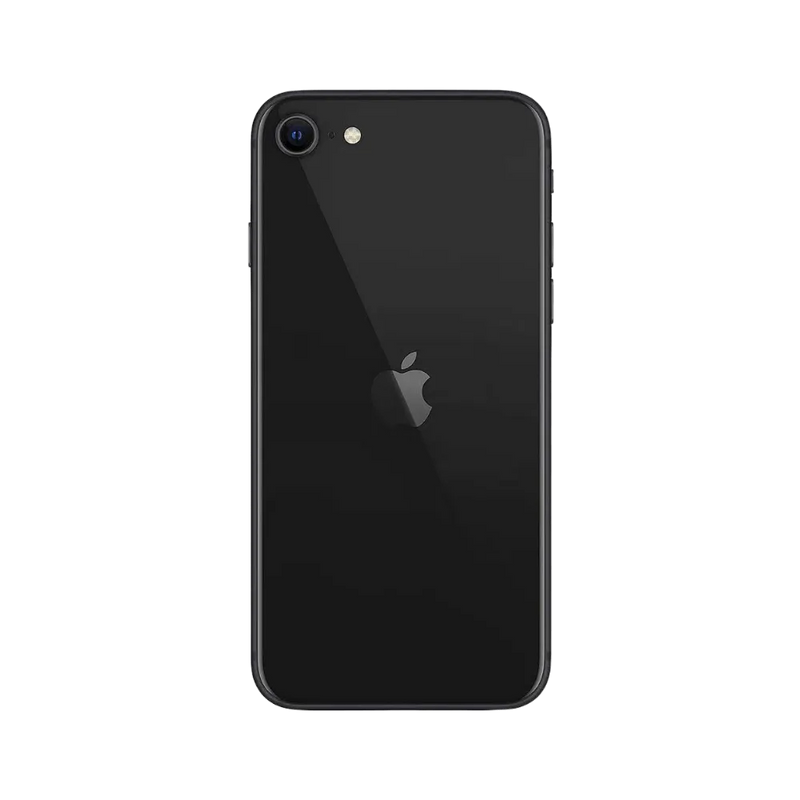 Vue arrière de l’iPhone SE 2020. Réparation batterie, caméra arrière ou connecteur lightning chez iTelier à Lyon. Pièces garanties 12 mois.