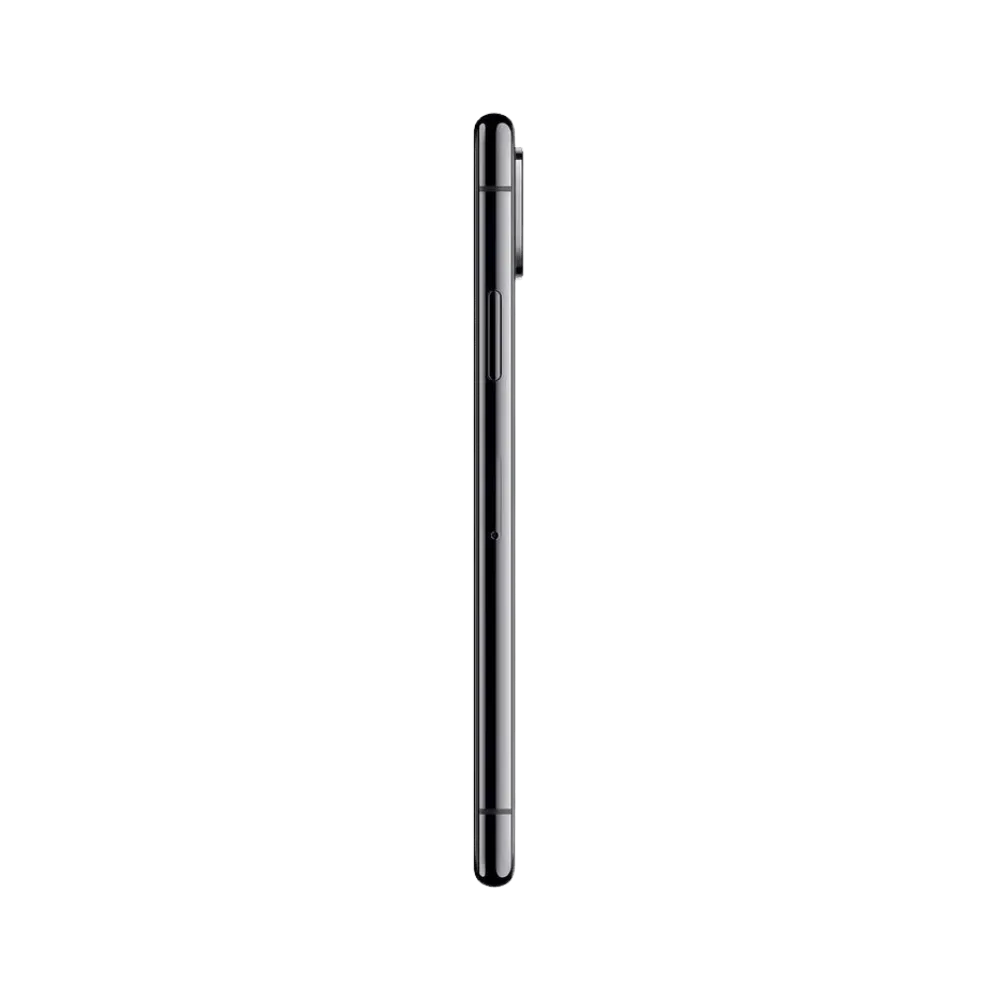 Profil droit iPhone XS. Réparation bouton volume, châssis tordu ou oxydation à Lyon chez iTelier. Envoi sécurisé disponible.