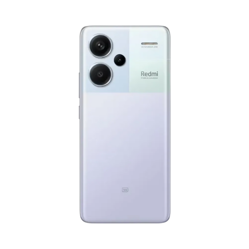 Dos du Redmi Note 13 Pro+ 5G violet avec triple capteur photo — réparation lentille caméra, remplacement vitre arrière et maintenance batterie par iTelier Lyon, techniciens certifiés, service rapide et écologique.