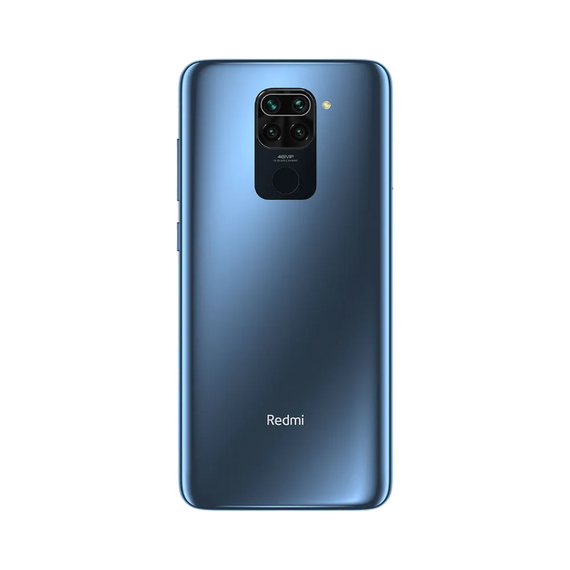 Dos du Redmi Note 9 avec bloc photo carré centré — réparation appareil photo et vitre arrière par iTelier Lyon, techniciens experts, diagnostic offert et pièces garanties 1 an.