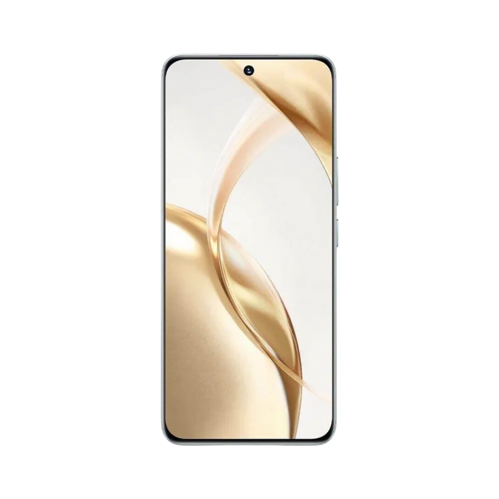 Honor 200 5G vert en position verticale, écran lumineux avec fond doré et poinçon central pour caméra frontale, idéal pour illustrer réparation écran original et diagnostic gratuit chez iTelier Lyon.