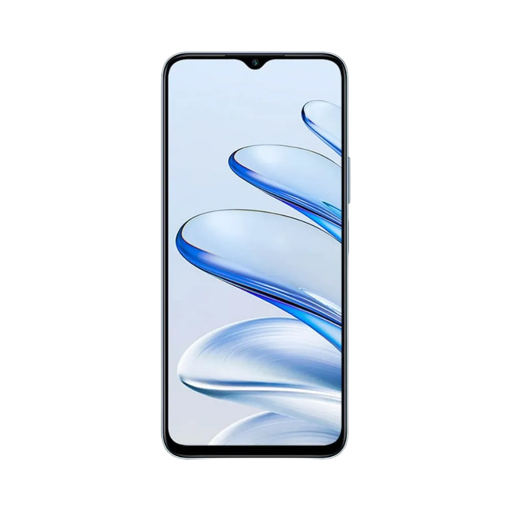 Honor 70 Lite bleu en position verticale, écran lumineux avec fond clair et motif bleu, idéal pour illustrer réparation écran original et diagnostic gratuit chez iTelier Lyon.