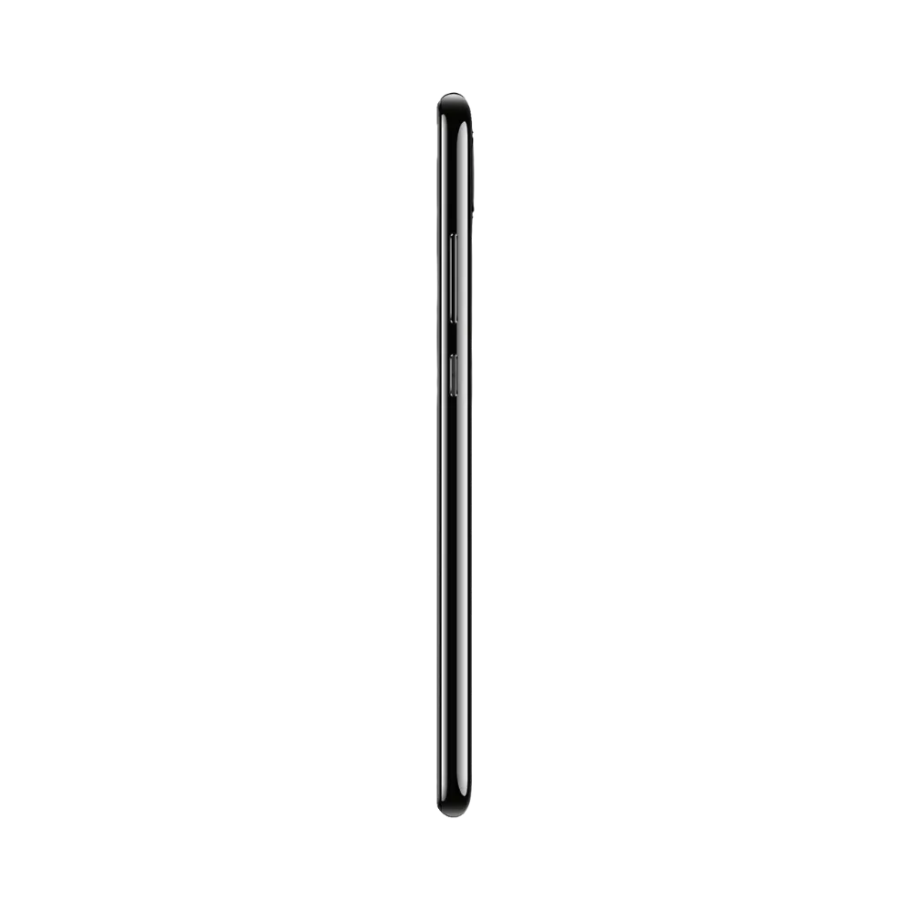 Huawei P Smart Plus 2019 présenté de profil noir, finesse du châssis et boutons latéraux visibles. Image optimisée iTelier Lyon pour réparation boutons, connecteur de charge et diagnostic gratuit.