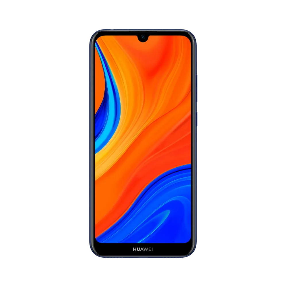 Huawei Y6s en position verticale avec écran lumineux en dégradé bleu et orange, parfait pour illustrer réparation écran original et diagnostic gratuit chez iTelier Lyon.