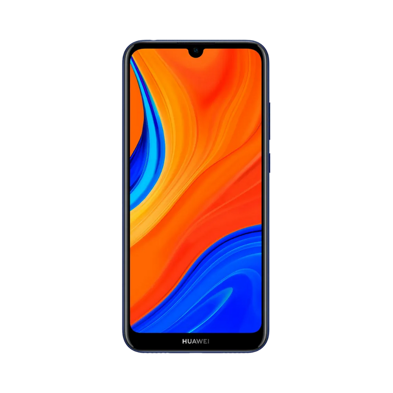 Huawei Y6s en position verticale avec écran lumineux en dégradé bleu et orange, parfait pour illustrer réparation écran original et diagnostic gratuit chez iTelier Lyon.