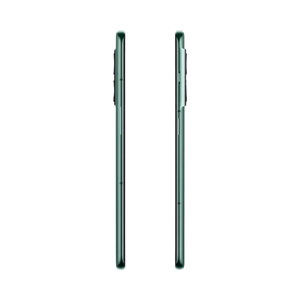 Réparation OnePlus 10 Pro iTelier Lyon – smartphone affiché de profil gauche et droit en position verticale, finesse et boutons latéraux visibles, adapté aux réparations bouton power, volume et remplacement connecteur de charge.