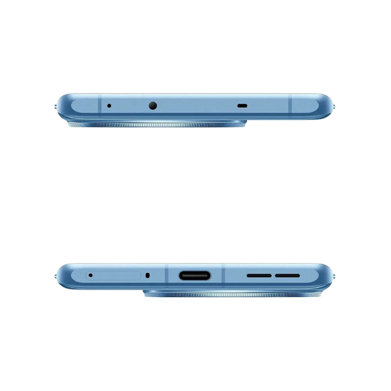 Réparation OnePlus 12R iTelier Lyon – smartphone présenté en vue du dessus et du dessous, connecteur USB-C, haut-parleur et micro visibles, optimisé pour réparation connecteur de charge, haut-parleur et diagnostic complet.
