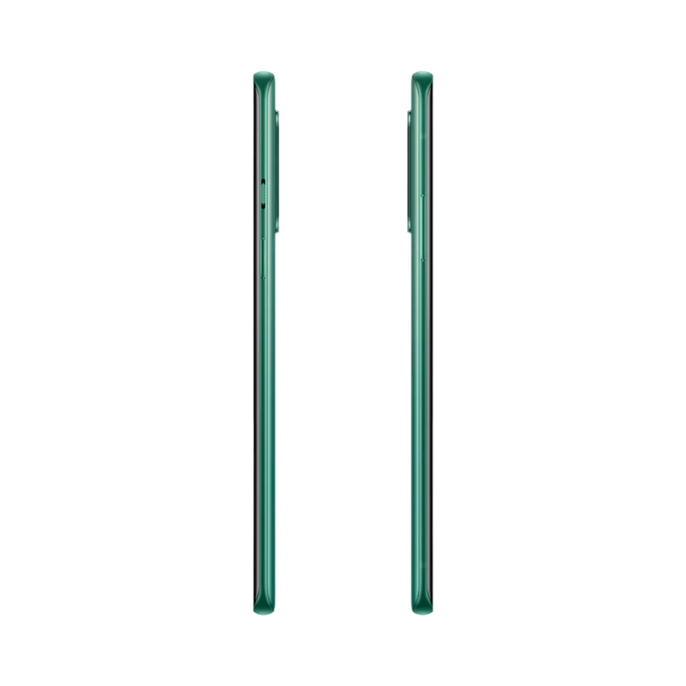 Réparation OnePlus 8 iTelier Lyon – smartphone présenté en légère inclinaison trois quarts, mettant en valeur l’écran lumineux incurvé et la finesse du design, idéal pour réparation écran, vitre arrière et diagnostic complet.