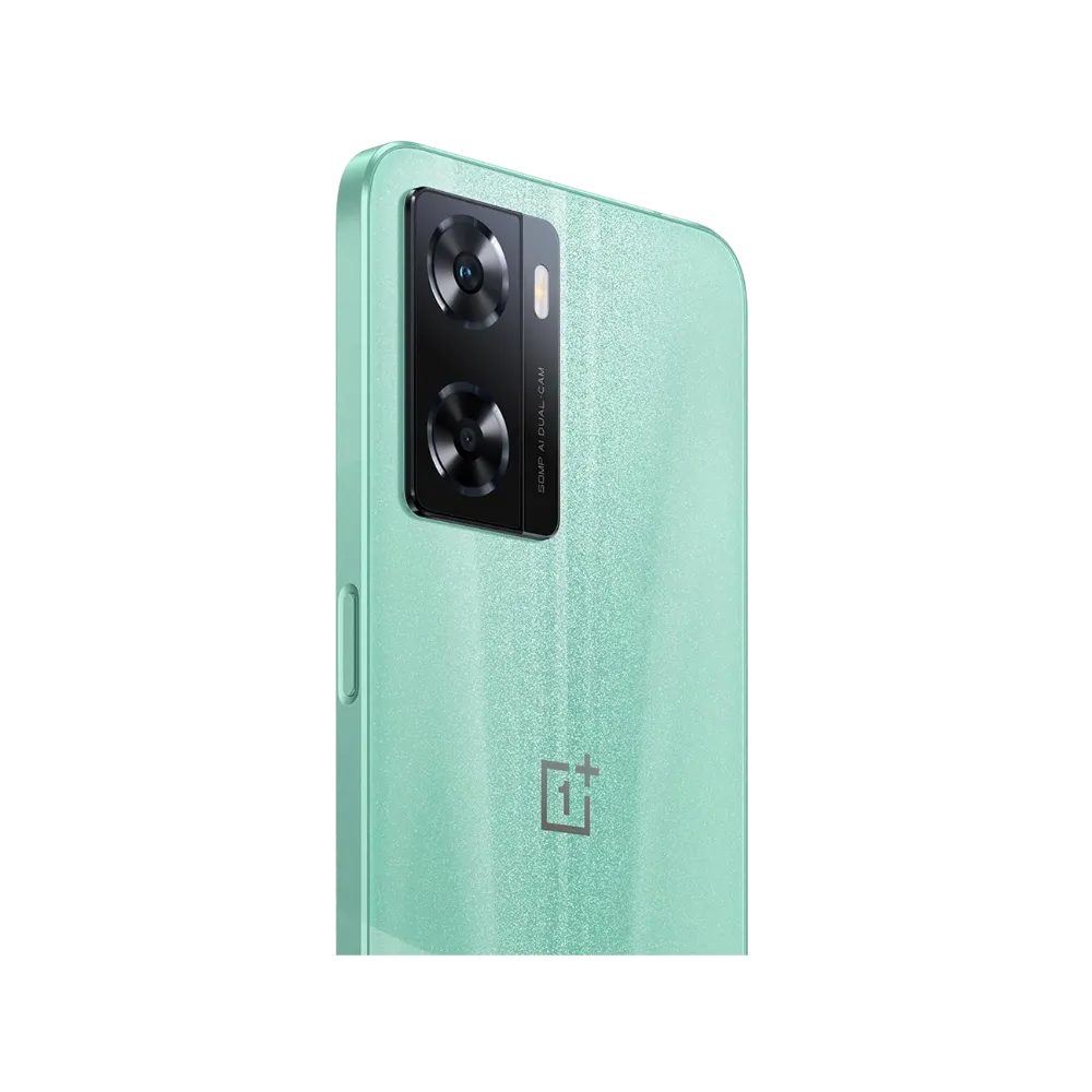 Réparation OnePlus Nord N20 SE iTelier Lyon – smartphone présenté en vue inclinée trois quarts, mettant en avant l’écran et le dos vert, optimisé pour mise en valeur du design, réparation écran, batterie et diagnostic complet.
