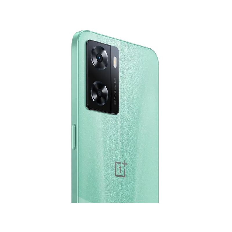 Réparation OnePlus Nord N20 SE iTelier Lyon – smartphone présenté en vue inclinée trois quarts, mettant en avant l’écran et le dos vert, optimisé pour mise en valeur du design, réparation écran, batterie et diagnostic complet.