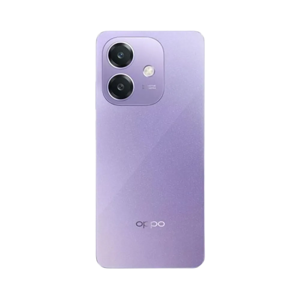 Smartphone Oppo A40 en vue arrière couleur violet clair, double capteur photo circulaire en haut à gauche. Photo iTelier Lyon pour réparation vitre arrière, batterie et diagnostic gratuit.