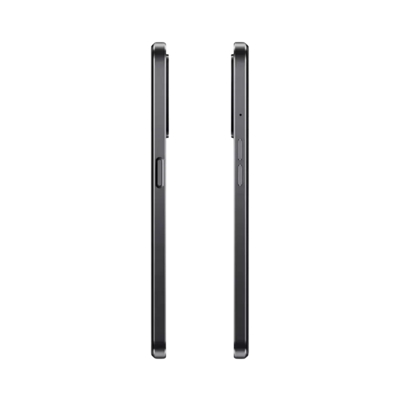 Oppo A57 montré de profil gauche et droit, finesse du châssis noir et boutons latéraux visibles. Image optimisée iTelier Lyon pour réparation boutons, connecteur et diagnostic gratuit avec garantie.