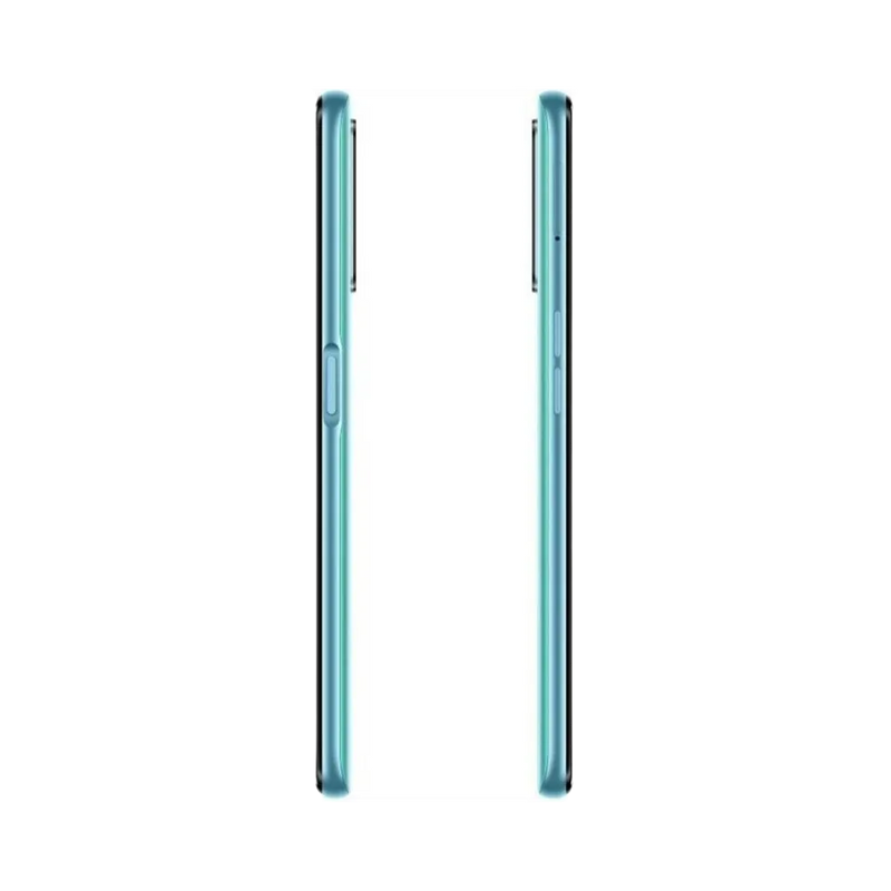 Oppo A96 montré de profil gauche et droit, finesse du châssis visible, utilisé par iTelier Lyon pour mettre en avant réparations connecteur, boutons latéraux et diagnostic offert avec garantie.