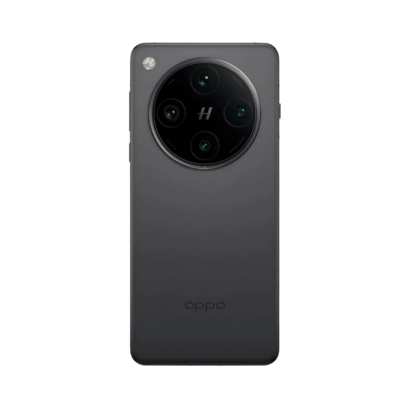 Smartphone Oppo Find X8 Pro en vue arrière couleur gris foncé, large module photo circulaire centré en haut. Photo iTelier Lyon pour réparation vitre arrière, batterie et diagnostic gratuit.