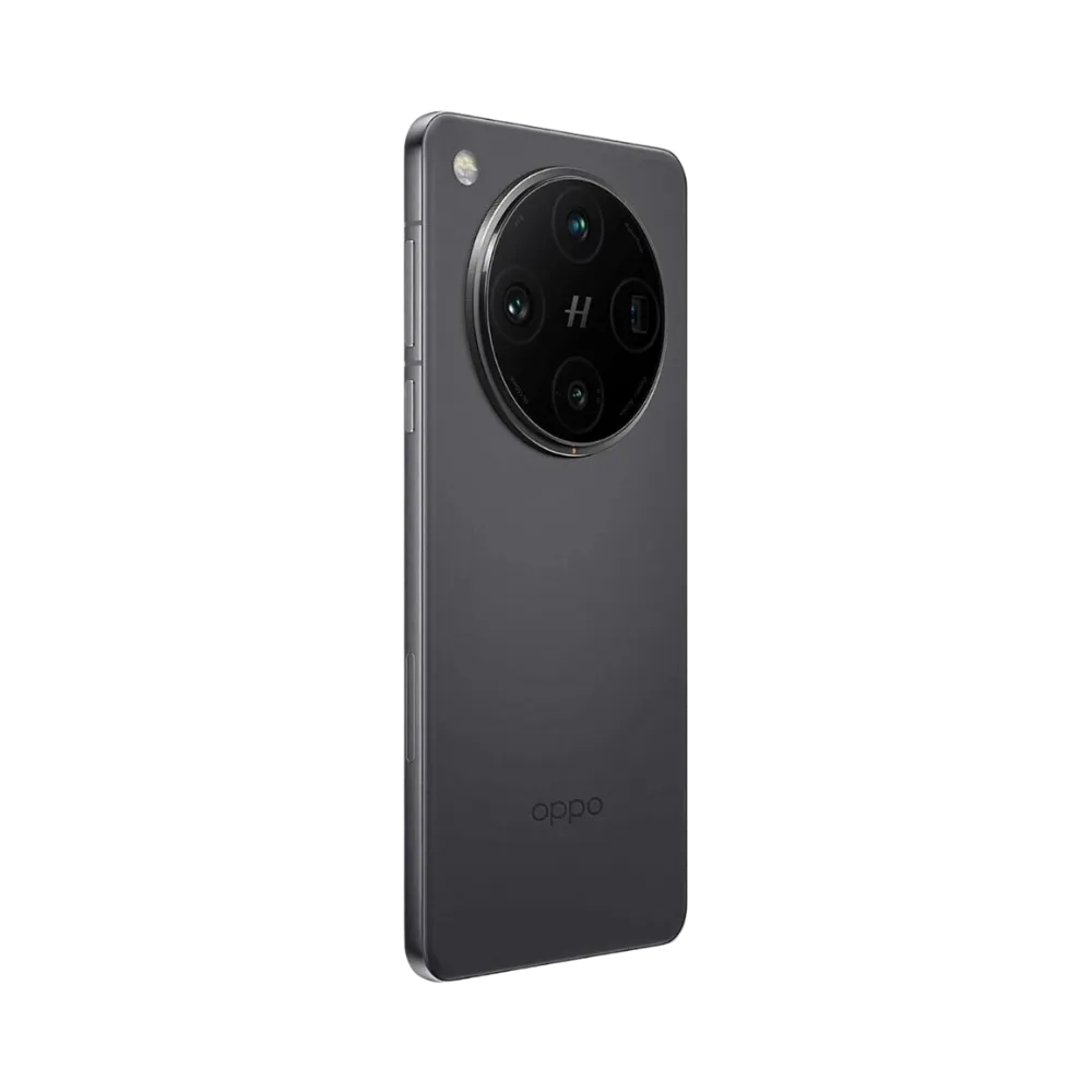 Oppo Find X8 Pro montré de profil gris, finesse du châssis et courbure arrière visibles. Photo optimisée iTelier Lyon pour réparation boutons, connecteur et diagnostic gratuit avec garantie.