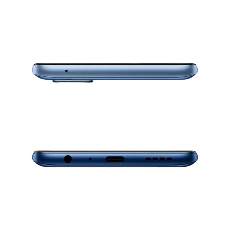 Réparation Realme 7 5G iTelier Lyon – smartphone présenté en vue du dessus et du dessous, connecteur USB-C, haut-parleur et micro visibles, optimisé pour réparation connecteur de charge, haut-parleur et diagnostic complet.
