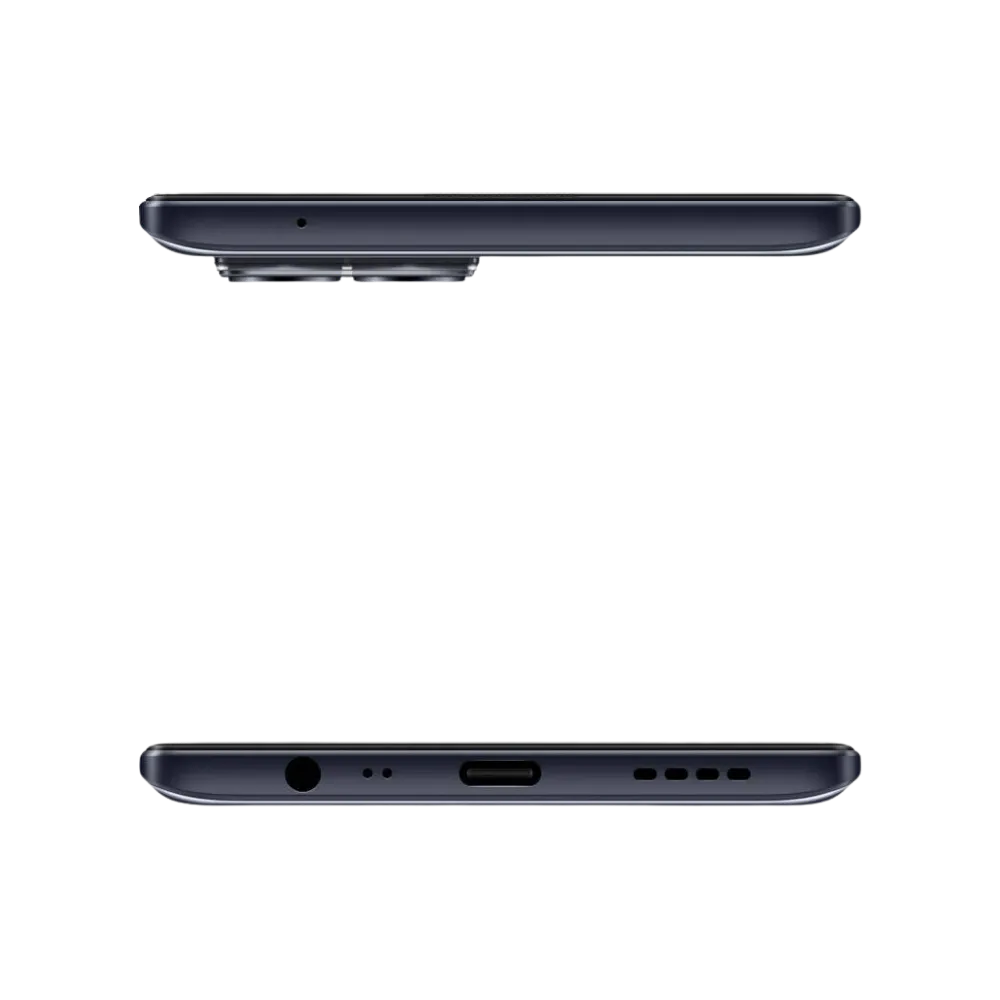 Réparation Realme 8 iTelier Lyon – smartphone présenté en vue du dessus et du dessous, connecteur USB-C, micro et haut-parleur visibles, optimisé pour réparation connecteur de charge, haut-parleur et diagnostic complet.