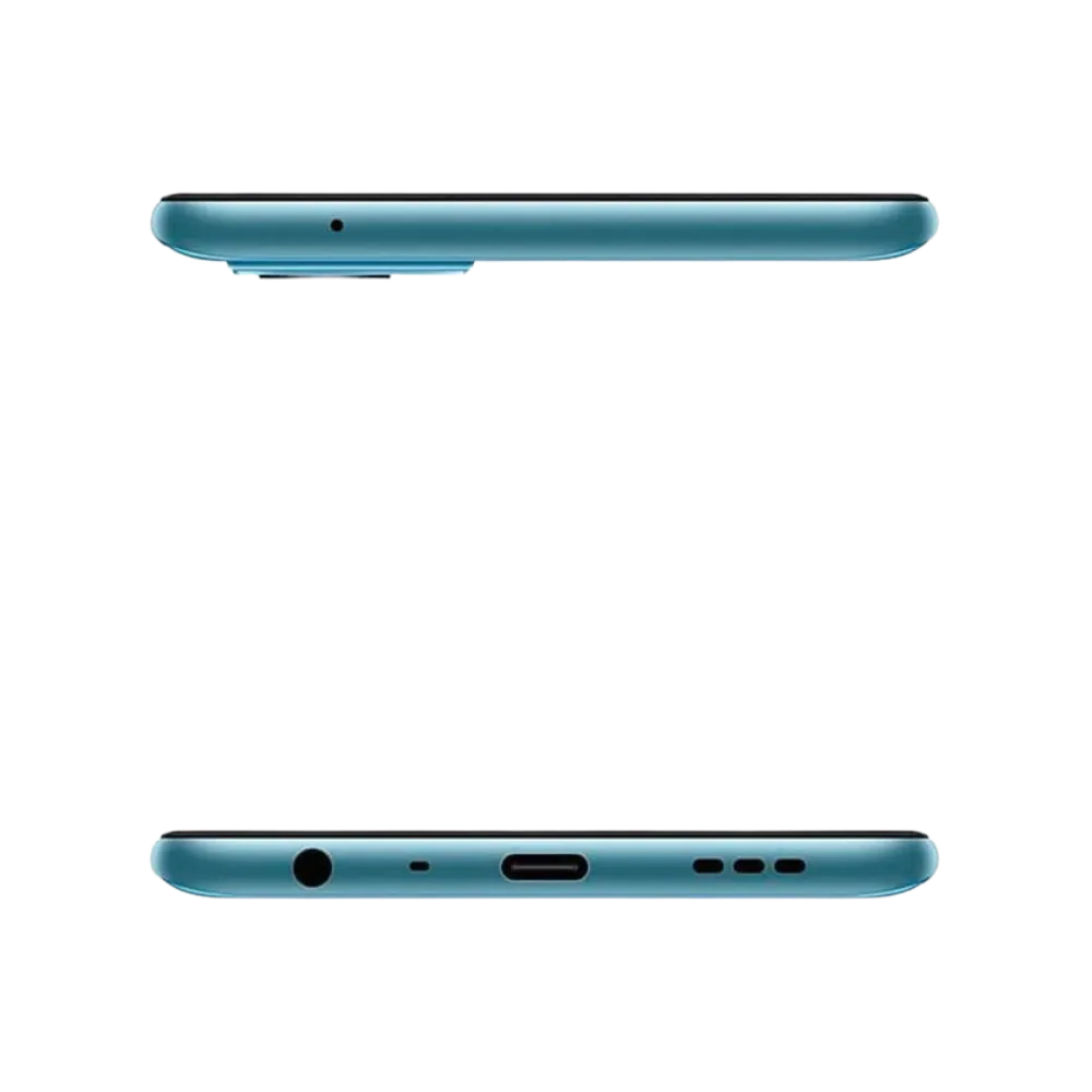 Réparation Realme 9i iTelier Lyon – smartphone présenté en vue du dessus et du dessous, connecteur USB-C, haut-parleur et micro visibles, optimisé pour réparation connecteur de charge, haut-parleur et diagnostic complet.