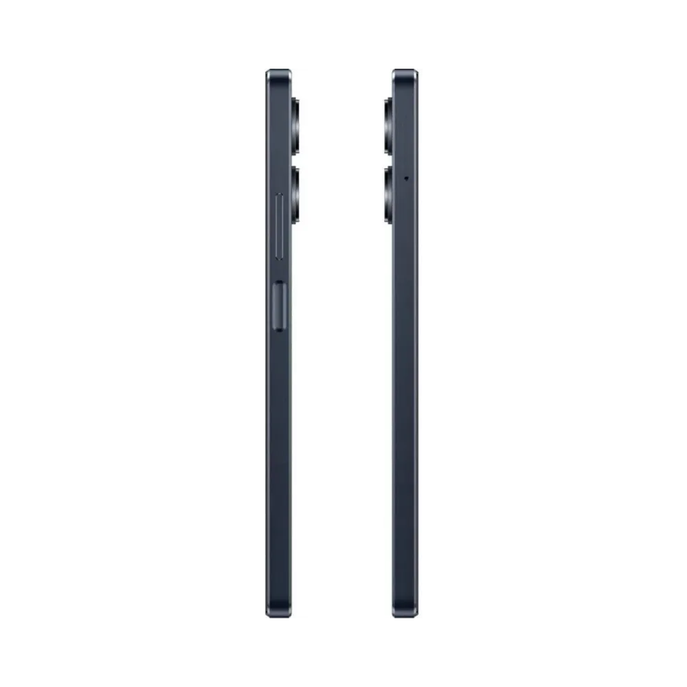 Réparation Realme C33 iTelier Lyon – smartphone affiché de profil gauche et droit en position verticale, finesse et boutons latéraux visibles, adapté aux réparations bouton power, volume et remplacement connecteur de charge.