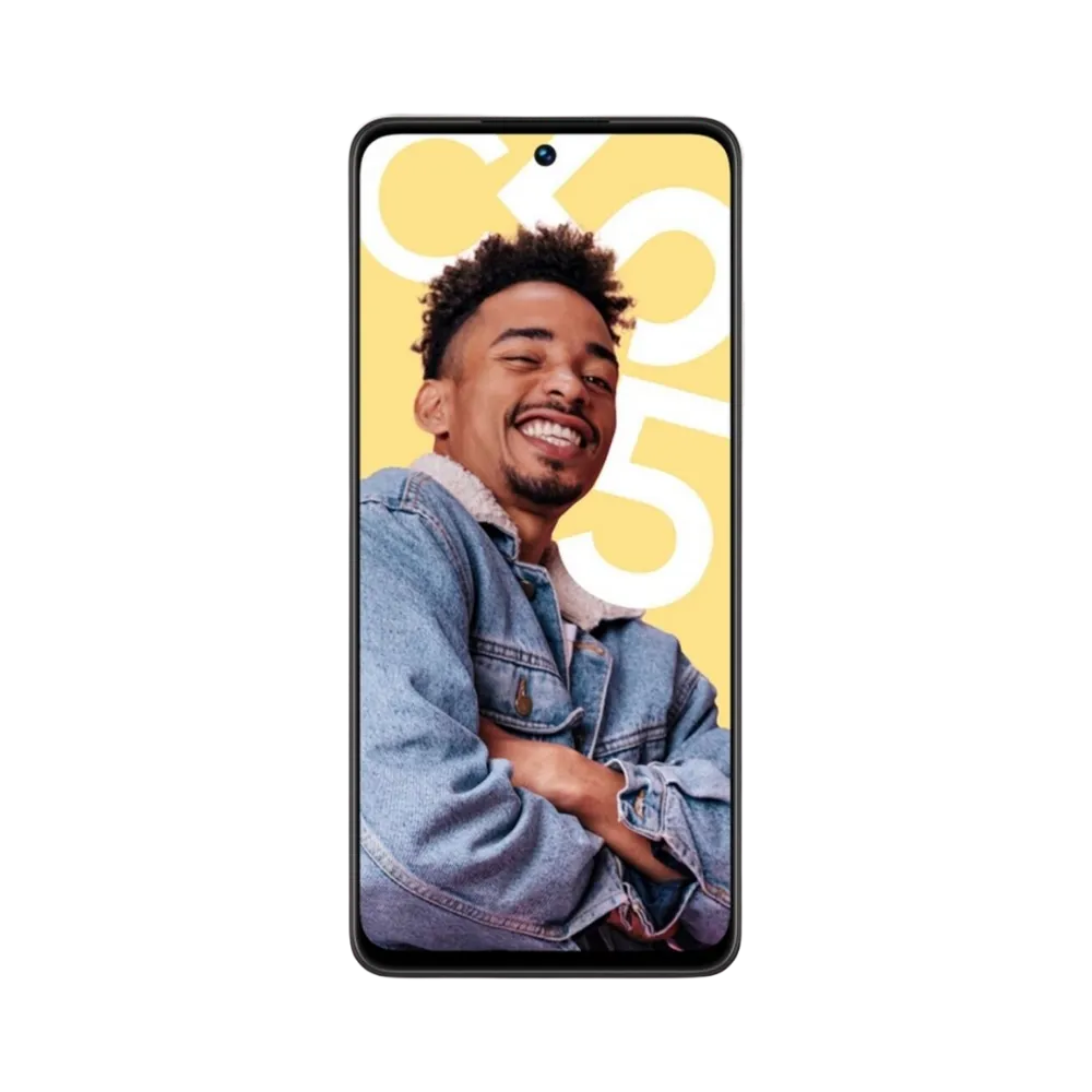 Réparation Realme C55 iTelier Lyon – téléphone présenté de face en position verticale, écran allumé avec photo portrait et fond clair, idéal pour réparation écran, diagnostic offert et changement batterie rapide.