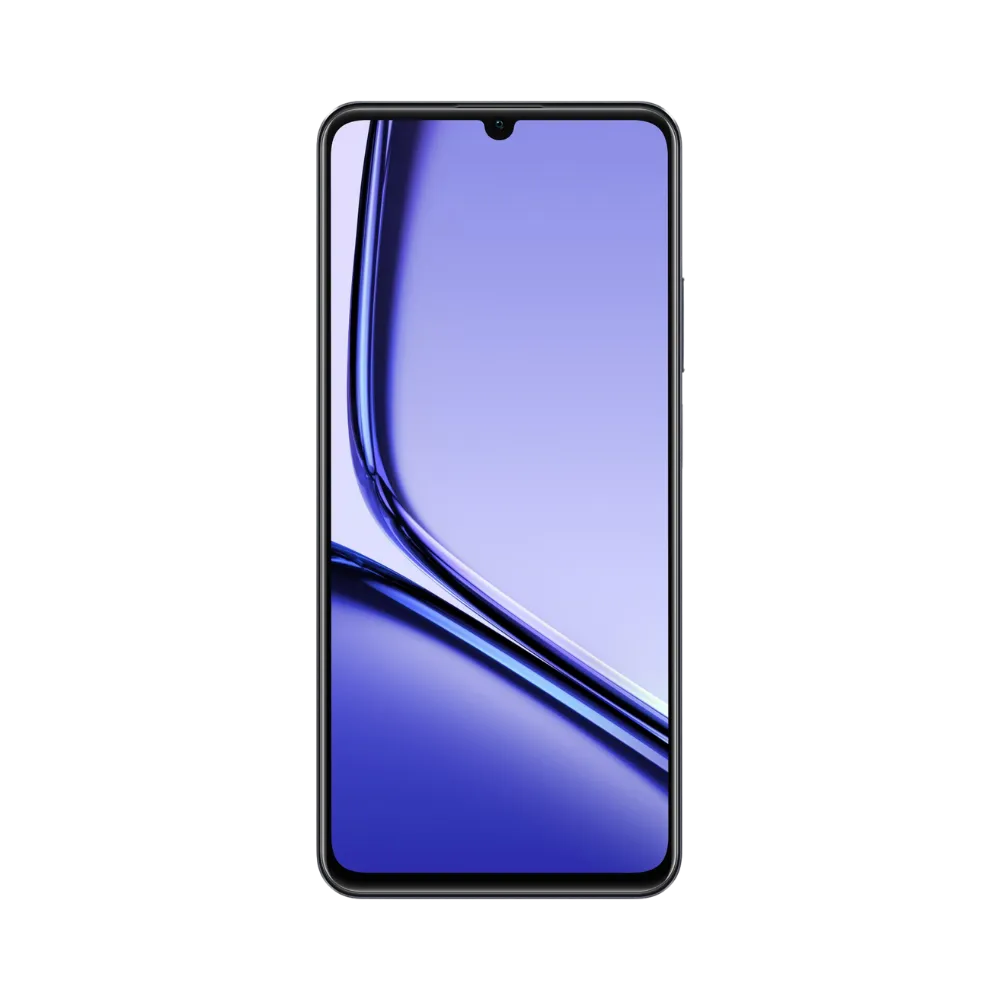 Réparation Realme Note 50 iTelier Lyon – téléphone de face en position verticale, écran allumé avec fond violet et logo Note 50, adapté aux réparations d’écran, changement batterie et diagnostic offert en boutique.