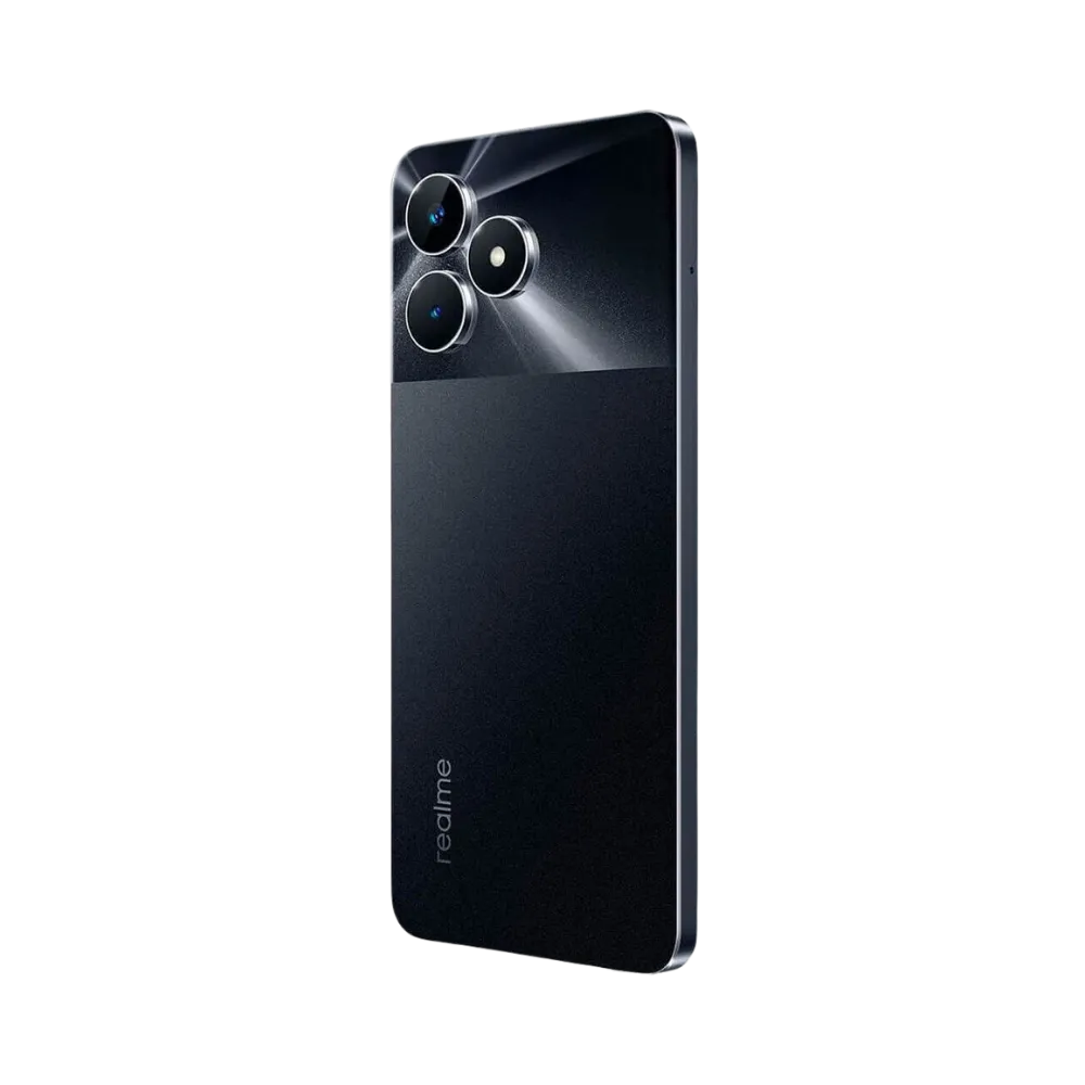 Réparation Realme Note 50 iTelier Lyon – smartphone affiché de profil gauche et droit, finesse et boutons latéraux visibles, idéal pour réparation bouton power, volume et remplacement connecteur de charge.