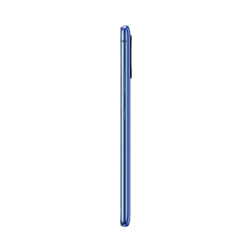 Profil du Samsung Galaxy S10 Lite bleu, tranche latérale fine avec boutons d’alimentation et volume. iTelier Lyon : réparation bouton power, remplacement écran AMOLED, port USB-C. Garantie 1 an et service express en boutique ou par envoi postal.