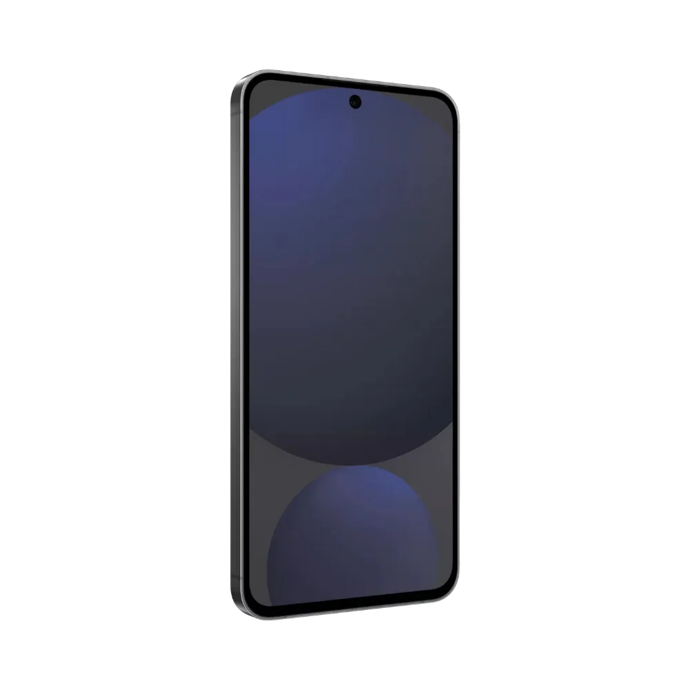 Face avant du Galaxy S24 FE noir, écran lumineux bord à bord avec poinçon central et affichage sombre. Réparation iTelier Lyon : remplacement écran OLED d’origine, remise en état tactile, diagnostic offert et intervention rapide avec pièces certifiées.