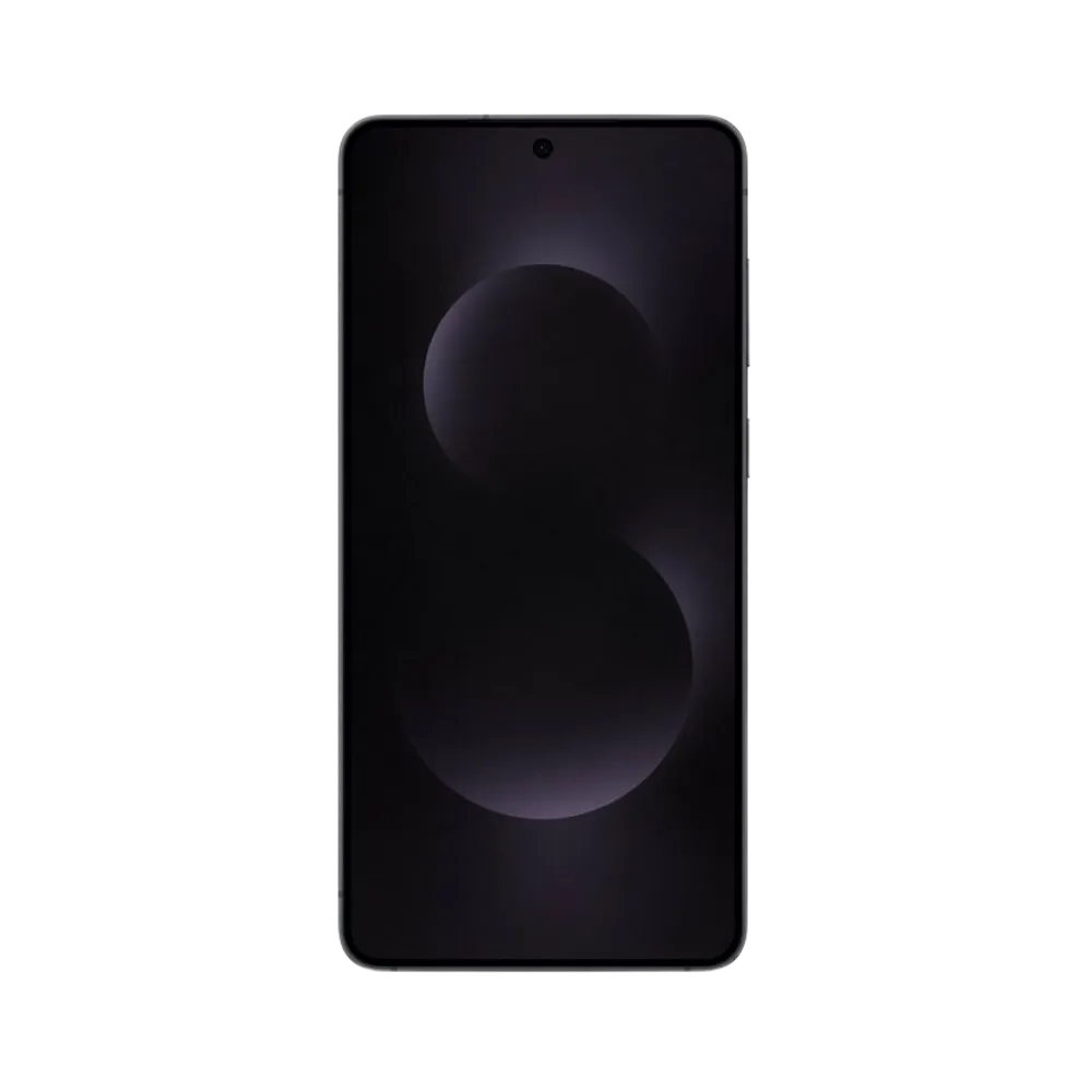 Face avant du Galaxy S25 Edge noir, écran lumineux avec affichage sombre et design borderless. Réparation iTelier Lyon : changement écran d’origine, remise en état tactile, diagnostic offert et réparation express en boutique ou par correspondance.