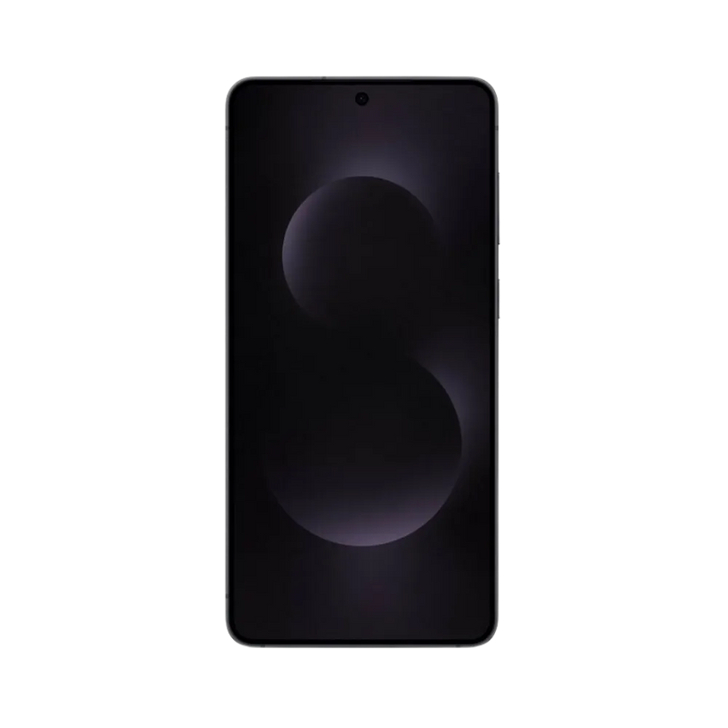 Face avant du Galaxy S25 Edge noir, écran lumineux avec affichage sombre et design borderless. Réparation iTelier Lyon : changement écran d’origine, remise en état tactile, diagnostic offert et réparation express en boutique ou par correspondance.