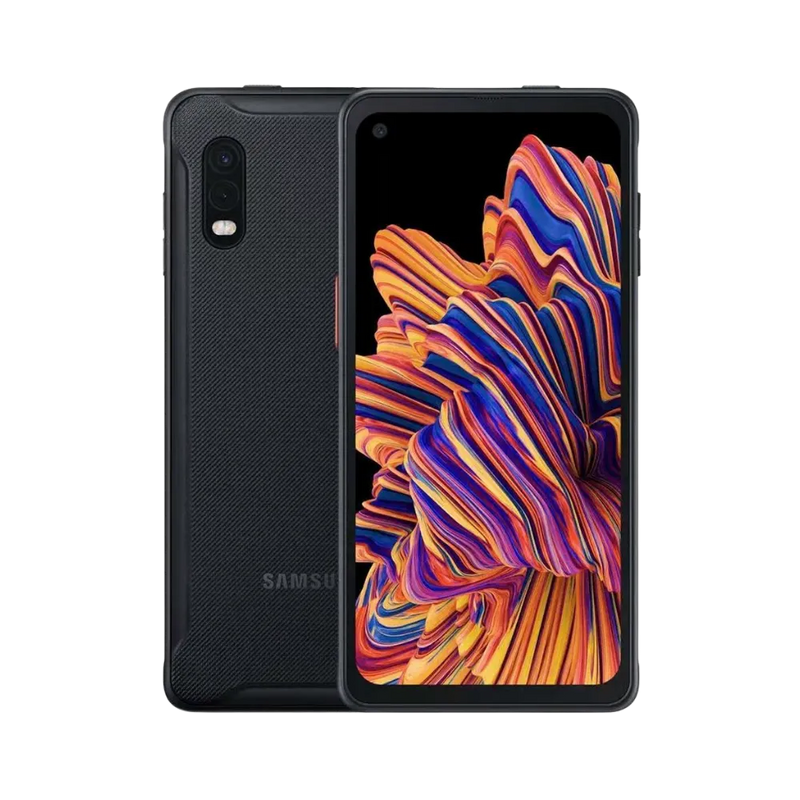 Samsung Galaxy XCover Pro vu de face et de dos. iTelier Lyon : réparation écran tactile cassé, vitre arrière endommagée, remplacement batterie et connecteur de charge. Diagnostic gratuit, pièces garanties 1 an, réparation locale ou par correspondance.