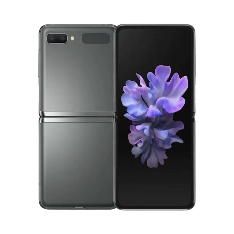 Vue latérale du Samsung Galaxy Z Flip fermé avec charnière apparente. iTelier Lyon : réparation charnière pliable, remplacement écran interne ou externe, changement batterie. Service rapide à Lyon et par correspondance.