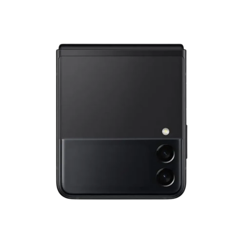 Samsung Galaxy Z Flip3 5G plié en mode compact avec écran externe visible. iTelier Lyon : réparation charnière, changement écran externe, remplacement batterie. Diagnostic offert et pièces garanties.