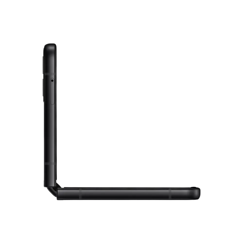 Samsung Galaxy Z Flip3 5G plié en mode compact avec écran externe visible. iTelier Lyon : réparation charnière, changement écran externe, remplacement batterie. Diagnostic offert et pièces garanties.