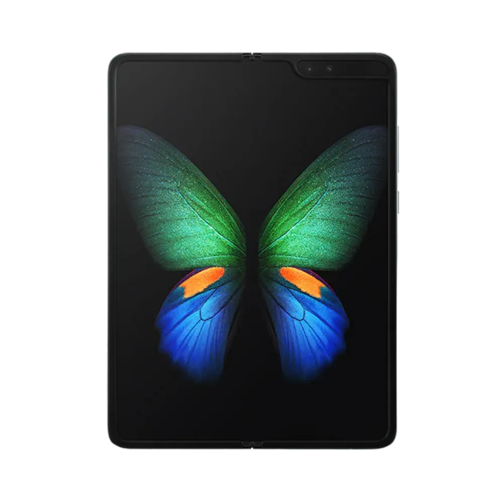 Samsung Galaxy Z Fold déployé en mode tablette avec son large écran pliable AMOLED. iTelier Lyon : remplacement écran interne pliable, réparation dalle tactile ou charnière pliée endommagée. Service express disponible.
