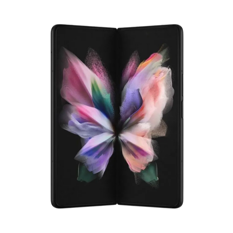 Galaxy Z Fold3 5G utilisé en mode tablette avec affichage étendu. iTelier Lyon : remplacement écran AMOLED interne, réparation vitre pliable rayée, ou problème tactile. Service express en boutique et par envoi postal.