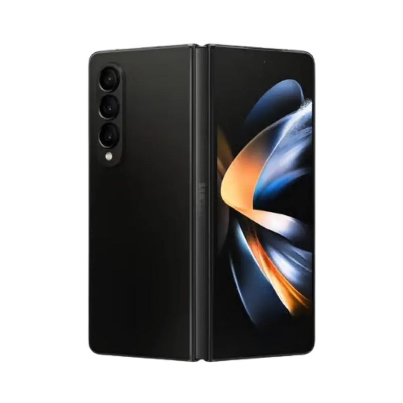 Samsung Galaxy Z Fold4 fermé, écran externe visible. iTelier Lyon : réparation écran externe fissuré, tactile défectueux ou vitre avant brisée. Diagnostic gratuit, réparation express et fiable.