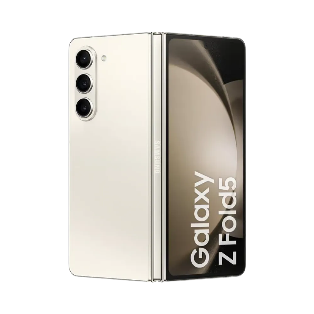 Samsung Galaxy Z Fold5 ouvert avec son large écran pliable AMOLED. iTelier Lyon : réparation dalle interne, charnière pliable endommagée ou vitre fissurée. Diagnostic gratuit et service expert.