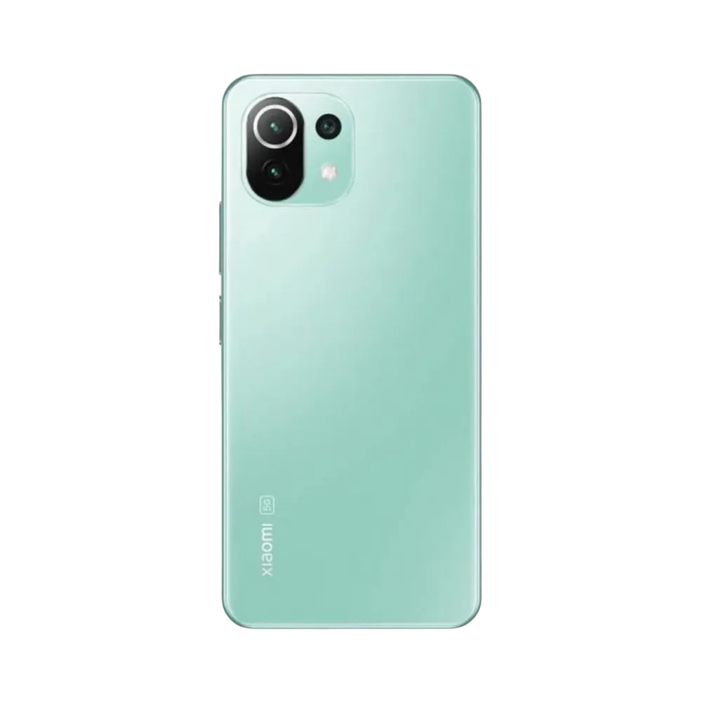 Dos du Xiaomi 11 Lite 5G NE vert avec bloc photo rectangulaire compact — réparation appareil photo et vitre arrière chez iTelier Lyon, techniciens experts, diagnostic offert et pièces garanties.