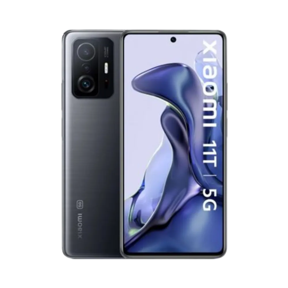 Xiaomi 11T noir en vue avant et arrière — réparation écran, vitre arrière et batterie par iTelier Lyon, diagnostic offert, pièces d’origine garanties 1 an, service express et envoi national.