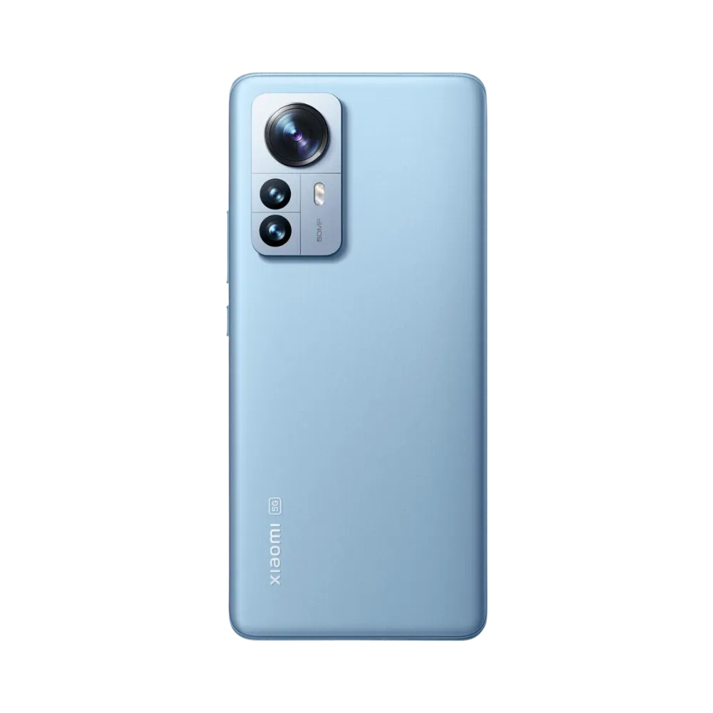 Dos du Xiaomi 12 Pro bleu avec bloc photo vertical — réparation appareil photo et vitre arrière chez iTelier Lyon, techniciens experts, diagnostic offert et pièces garanties 1 an.