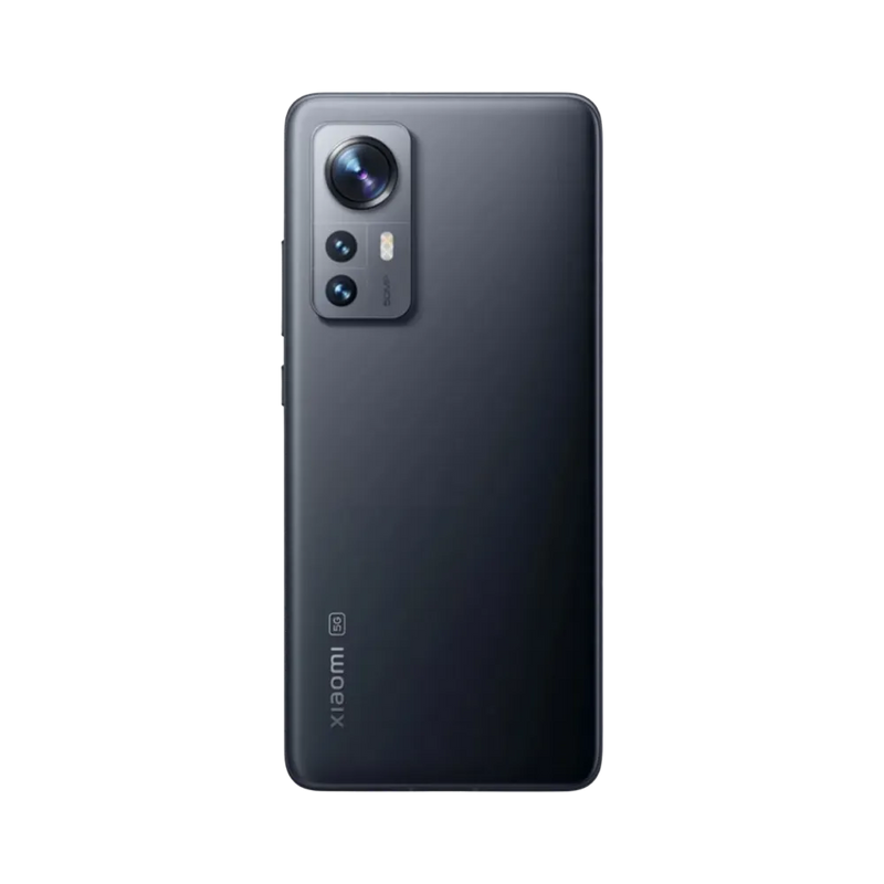 Dos du Xiaomi 12 noir avec bloc photo vertical — réparation appareil photo et vitre arrière chez iTelier Lyon, techniciens experts, diagnostic offert et pièces garanties 1 an.