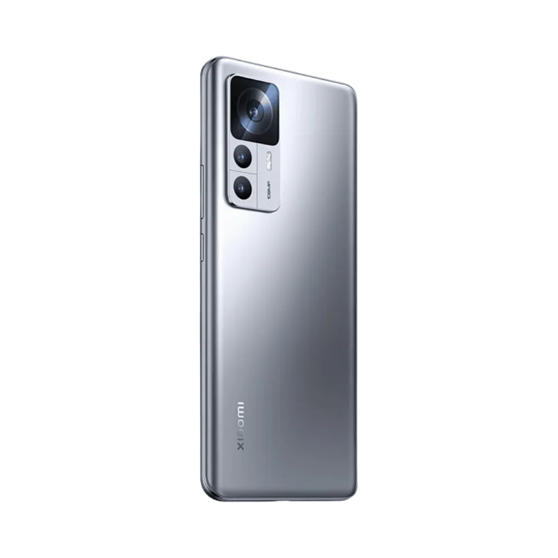 Vue arrière 3/4 du Xiaomi 12T gris — réparation caméra, vitre arrière et châssis par iTelier Lyon, service express, devis gratuit et pièces originales garanties 1 an.